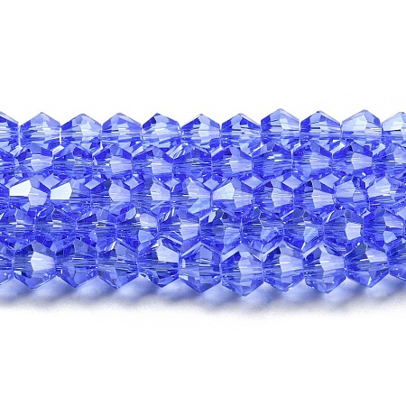 Transparent Electroplate Glass Beads Strands GLAA-F029-3mm-C07-1