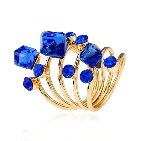 Alloy Rhinestone Multi-layer Rings VU7935-3-1