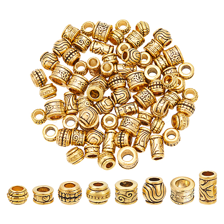 80Pcs 8 Styles Tibetan Style European Beads DIY-NB0012-43F-1