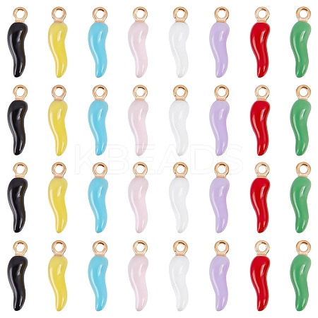 32Pcs 8 Colors Alloy Enamel Pendants ENAM-SC0004-87-1