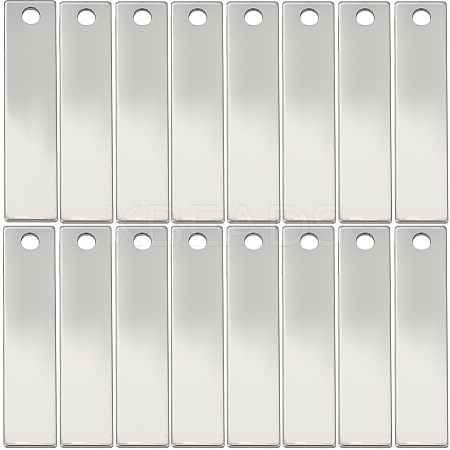 50Pcs 201 Stainless Steel Rectangle Stamping Blank Tag Pendants STAS-SC0008-72-1