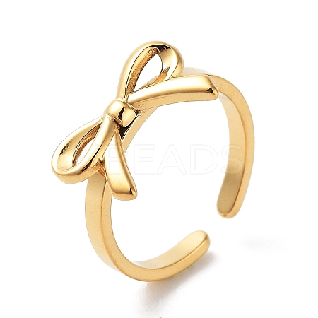 304 Stainless Steel Open Cuff Rings for Women LS-RJEW-Z044-01G-02-1