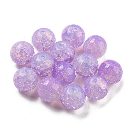 Transparent Spray Painting Crackle Glass Beads GLAA-L046-01A-12-1