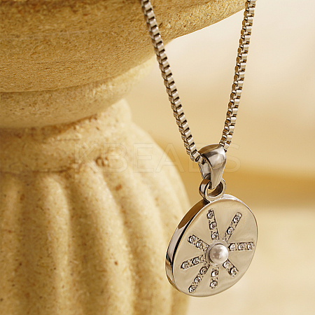 Stylish 304 Stainless Steel Sun Pendant Necklace for Women's Daily Wear JT4959-2-1
