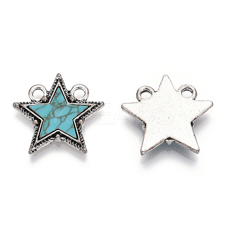 Alloy Pendants with Synthetic Turquoise PALLOY-TADZ0001-03AS-1
