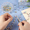 90Pcs 9 Colors Baking Paint Pearlized Glass Pearl Round Connector Charms PALLOY-TA0002-50-4