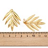 Leaf 304 Stainless Steel Stud Earrings EJEW-P332-05G-3