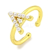 Rack Plating Brass Open Cuff Rings for Women RJEW-F162-01G-A-1