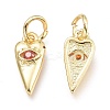 Brass Micro Pave Cubic Zirconia Pendants KK-P187-15G-G-2
