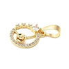 Brass Micro Pave Cubic Zirconia Pendants KK-D357-04A-G-2