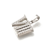 304 Stainless Steel Micro Pave Cubic Zirconia Pendants STAS-H228-02P-08-2