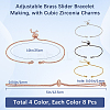 32Pcs 4 Colors Rack Plating Adjustable Brass Slider Bracelet Making KK-SP0001-79-2