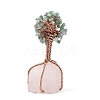 Natural Green Aventurine Chips and Rose Quartz Pedestal Display Decorations G-S282-01-2