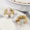 304 Stainless Steel ABS Imitation Pearl C-Shaped Stud Earrings EJEW-K268-71G-3