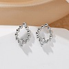 Brass Glass Stud Earrings EJEW-Q014-22P-1