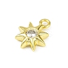 Brass Pave Clear Cubic Zirconia Pendants KK-L238-12G-2