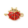Brass Micro Pave Clear Cubic Zirconia Connector Charms KK-I276-12G-02-1