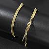 4mm Rack Plating Brass Herringbone Chain Necklaces for Women Men MAK-L044-16G-2