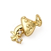 Brass Micro Pave Cubic Zirconia Pendants KK-P308-24G-2