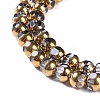 Electroplate Glass Beads Strands X-EGLA-Q128-04A-FP07-3