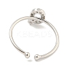 Rack Plating Brass Open Cuff Rings for Women RJEW-F162-02P-Q-3