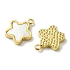 Ion Plating(IP) 304 Stainless Steel Pave Shell Star Charms X-FIND-Z028-26G-2