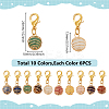 Copper Wired Wrapped Natural Gemstone Round Pendant Decorations HJEW-AB00711-2