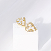 Heart Brass Clear Cubic Zirconia Stud Earrings LS-ZD0180-3