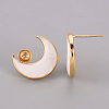 Brass Enamel Stud Earrings Findings KK-T062-115G-A-NF-3