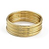 7Pcs Round Vacuum Plating PVD Vacuum Plating 201 Stainless Steel Bangles Sets for Women BJEW-F476-08G-01-1