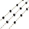 Evil Eye Lampwork Beaded Link Chains CHS-G028-04G-09-1