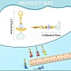 8Pcs Acrylic & Glass Pearl & Alloy Pendant Decorations HJEW-FS00071-3