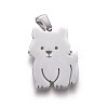Tarnish Resistant 304 Stainless Steel Puppy Pendants STAS-F219-07P-2