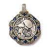 Brass with Cubic Zirconia & Enamel Pendants KK-Z033-07AS-1