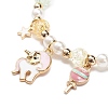Colorful Alloy Enamel Cute Charms Bracelet BJEW-JB08661-04-4