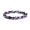 Round Natural Amethyst Stretch Bracelets BJEW-G072-10-1