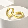 Brass Clear Cubic Zirconia Hoop Earrings LS-EJEW-M047-20G-1