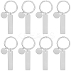 20Pcs 201 Stainless Steel Blank Pendant Keychain KEYC-SC0001-62C-1