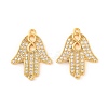 Brass Micro Pave Clear Cubic Zirconia Pendants KK-U017-06A-G-1
