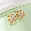Brass Micro Pave Cubic Zirconia Stud Earrings EJEW-F418-01G-03-2