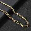 304 Stainless Steel Half Paperclip Chain & Twisted Chain Necklaces for Women NJEW-Z091-11G-1