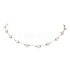 316 Stainless Steel Paperclip Chain & Star Natural White Shell Link Necklaces NJEW-JN05034-1