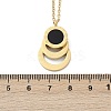304 Stainless Steel Roman Numeral 3 Ring Pendant Necklaces NJEW-V001-06G-01-2