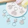 Natural Rose Quartz Chip & Alloy Tree of Life Pendant Keychain KEYC-JKC00648-05-2