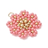Glass Seed Beaded Flower Pendants PALLOY-MZ01181-03-3