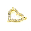 Rack Plating Brass Micro Pave Clear Cubic Zirconia Charms KK-U021-03G-2