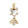 Brass Micro Pave Cubic Zirconia Pendants KK-K375-27G-19-1