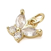Brass Micro Pave Clear Cubic Zirconia Pendants KK-U005-01D-G-2