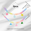 2Pcs 2 Style Rainbow Color Acrylic Curban Chain Bag Handles FIND-WR0006-44-2