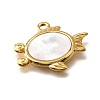304 Stainless Steel Pave Natural White Shell Pendants STAS-C122-21E-02G-2